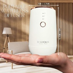 Di’Aroma Waterless Portable Aroma Oil Diffuser (White) Rechargeable USB White