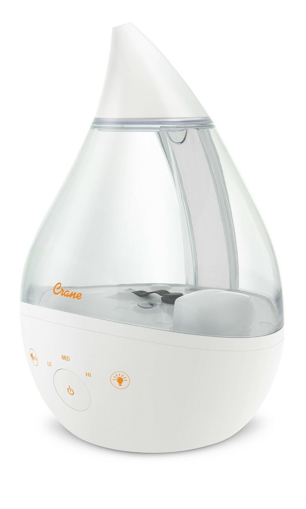 Crane Drop 2.0 Humidifiers Ultrasonic Cool Mist Humidifier Filter Free 1 Gallon
