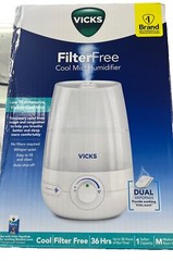 Vicks 1 Gallon Filter Free Cool Mist Ultrasonic Humidifier, White