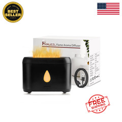 Flame Diffuser for Essential Oils 200ml Ultrasonic Aromatherapy Humidifier Black