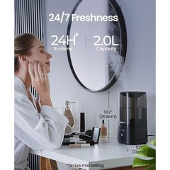Quiet Ultrasonic Humidifier W/ Adjustable Mist Auto Shut Off 320sqft Bedrooms US