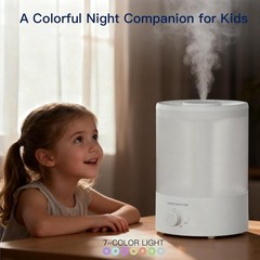 Stylish 3.5L Ultrasonic Humidifier with 7-Color Night Light – Relaxing Mist