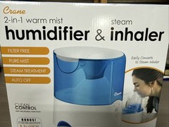 Crane 2-in-1 Warm Mist Humidifier and Steam Inhaler – Brand New!