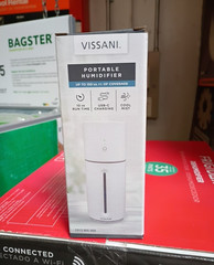 Vissani Portable Cool Mist Humidifier, USB-C Charging, White, Up to 150 sq ft