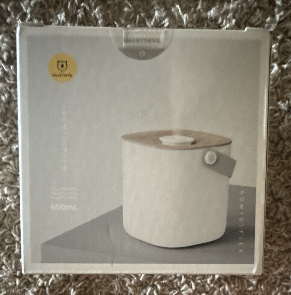 SmartDevil W1-H41 600mL Tabletop Ultrasonic Humidifier Auto Shut Off White