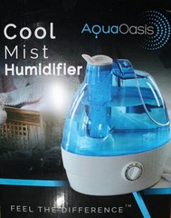 AquaOasis Cool Mist Humidifier 2.2L Water Tank Quiet Ultrasonic Humidifier NIB