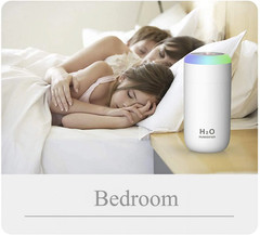 Small Humidifier, 350Ml Small Humidifiers for Bedroom, Portable Humidifier, LED