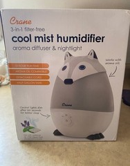 Nib 3-in-1 Cool Mist Humidifier Aroma Diffuser & Night Light Kids Baby Fox Decor