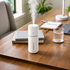Vissani Portable Humidifier Cool Mist USB-C LED Antimicrobial White 150 sq ft