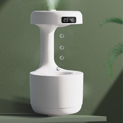 2-800ml Anti Gravity Humidifier With LED Digital Clock For Bedroom