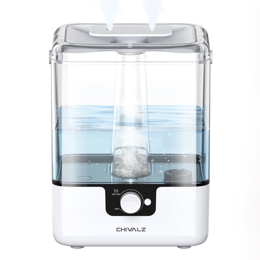 CHIVALZ Humidifiers for Bedroom, 6L Cool Mist 9.37 * 7.4 * 12.67 inch, White