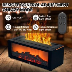 Fireplace Humidifier Flame Diffuser for Essential Oils Air Aromatherapy 7-Color