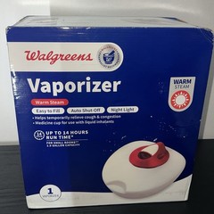 Walgreens Vaporizer Warm Steam Easy to Fill Auto Shut Off Night Light 14 Hr