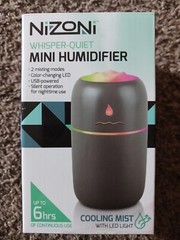 NIZONI Whisper Quiet Mini HUMIDIFIER – 2 Misting Modes – Up to 6 Hours Use – USB