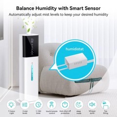 Humidificador Ultrasónico Silencioso Neblina Ajustable 4 Litros Blanco TaoTronic