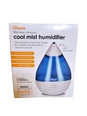 Crane Droplet Ultrasonic Cool Mist Humidifier 1/2 Gal 15 HR Model Ee-5302