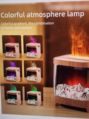 1 Pc Aurora Aroma Diffuser Humidifier 3 In 1 With Flame Effect,7 Color Night…