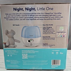 Vicks 3-in-1 Sleepy Time Humidifier Diffuser Nightlight, VUL500