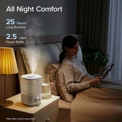 Top Fill 2.5L Humidifier – Whisper-Quiet Cool Mist for Baby & Nursery, BPA-Free
