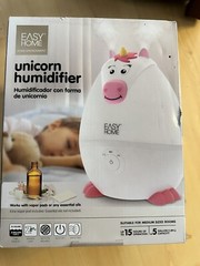 EASY HOME Unicorn Humidifier for Kids Room White/Pink Light Changes Color