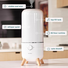Ultrasonic Humidifier, Bedrooms and Home Offices, 0.97-Gallon Tank, 45-Hour Runt