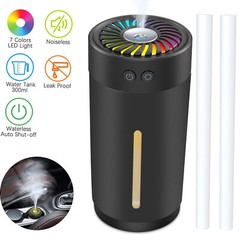 300ml Mini Ultrasonic USB Humidifier w/7 Colors LED Light Dual Mist Modes G6R8
