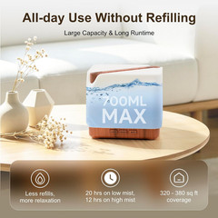 Essential Oil Diffuser for Home Large 700 Ml Humidifier | Automatic Shut-Off, Sc