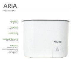 AIRCARE Aria Whisper Quiet Steam Humidifier – (380 sq ft)