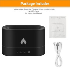 250ml USB Air Humidifier Essential Oil Aroma Diffuser 3D Flame Mist Home Decor x