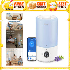 3L Smart Humidifier for Bedroom, Top Fill, Quiet, Custom Humidity, Essential Oil