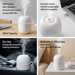 220ML USB Water Refill Spray Humidifier Colorful Lights Super Fog Mute Portable