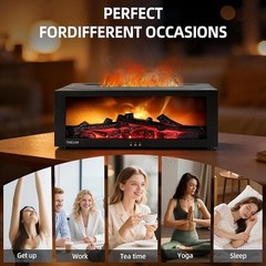 Simulated Flame Humidifier Aromatherapy Diffuser Ultrasonic Quiet Timer 10H New