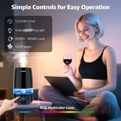 ITdodo Humidifier for Room, 4.5L Top Fill for Home, 40H Runtime, Quiet