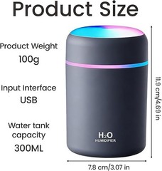 Mini USB Humidifier Aroma Diffuser Color LED Mist Air Freshener Home Office
