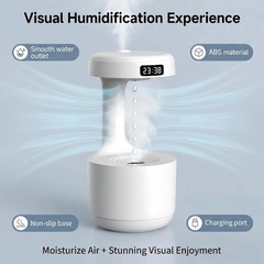 Humidifiers for Bedroom, 800Ml Cool Mist Air Humidifier, Anti-Gravity Digital Hu