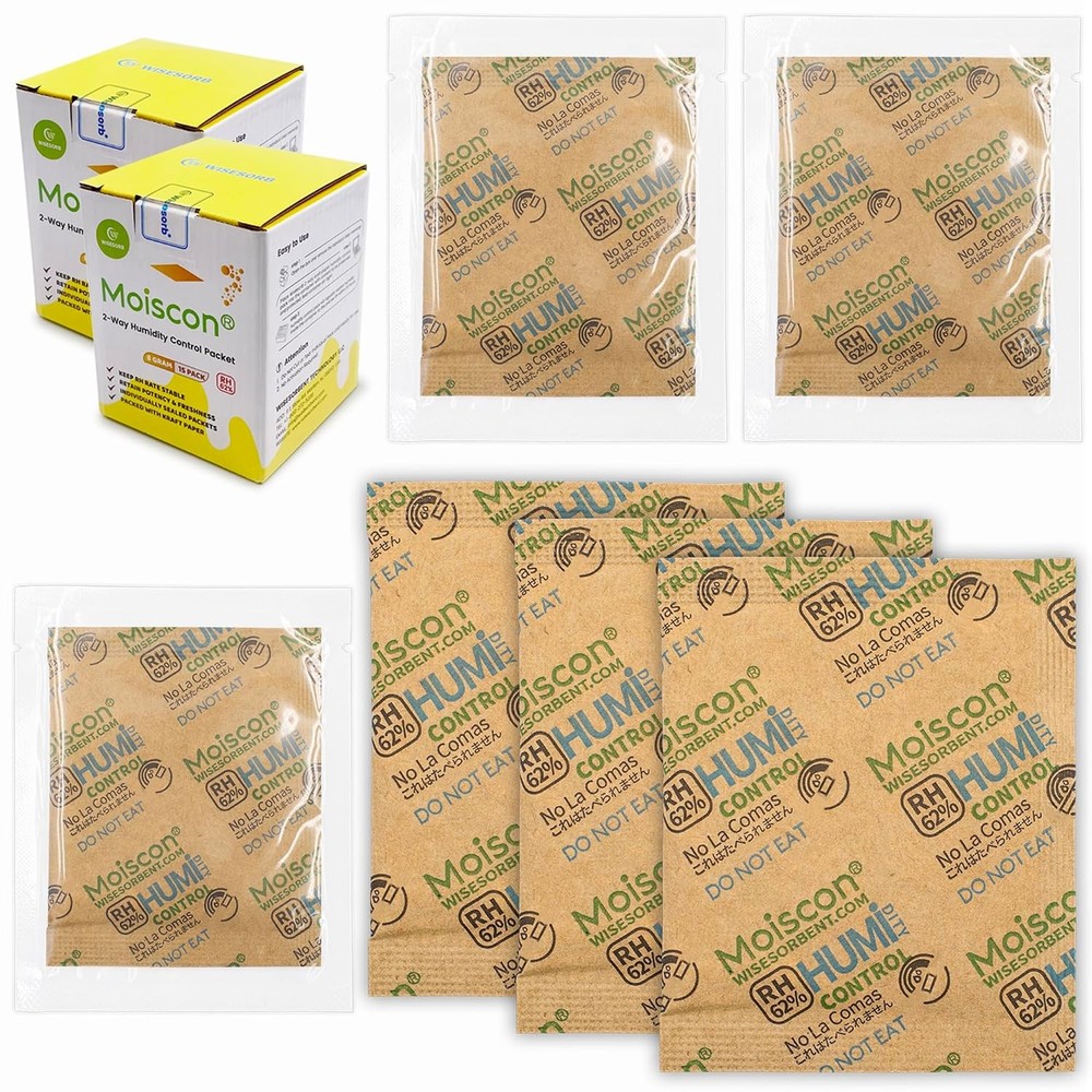 62% RH 8 Gram Two-Way Humidity Control Packs for Closet Storage Room Humidity