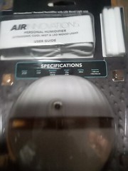 Air Innovations Personal Humidifier Ultrasonic Cool Mist & LED Mood Light Purple