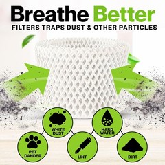 Efficient Humidifier Filters 4 Pack for Cool Mist Units with Rigid Construction
