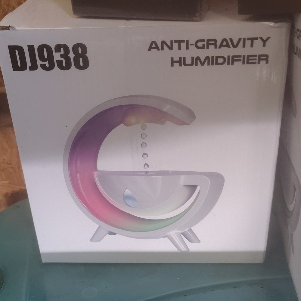 Anti-Gravity white noise water drop Table Top Humidifier with LED Light, Compact