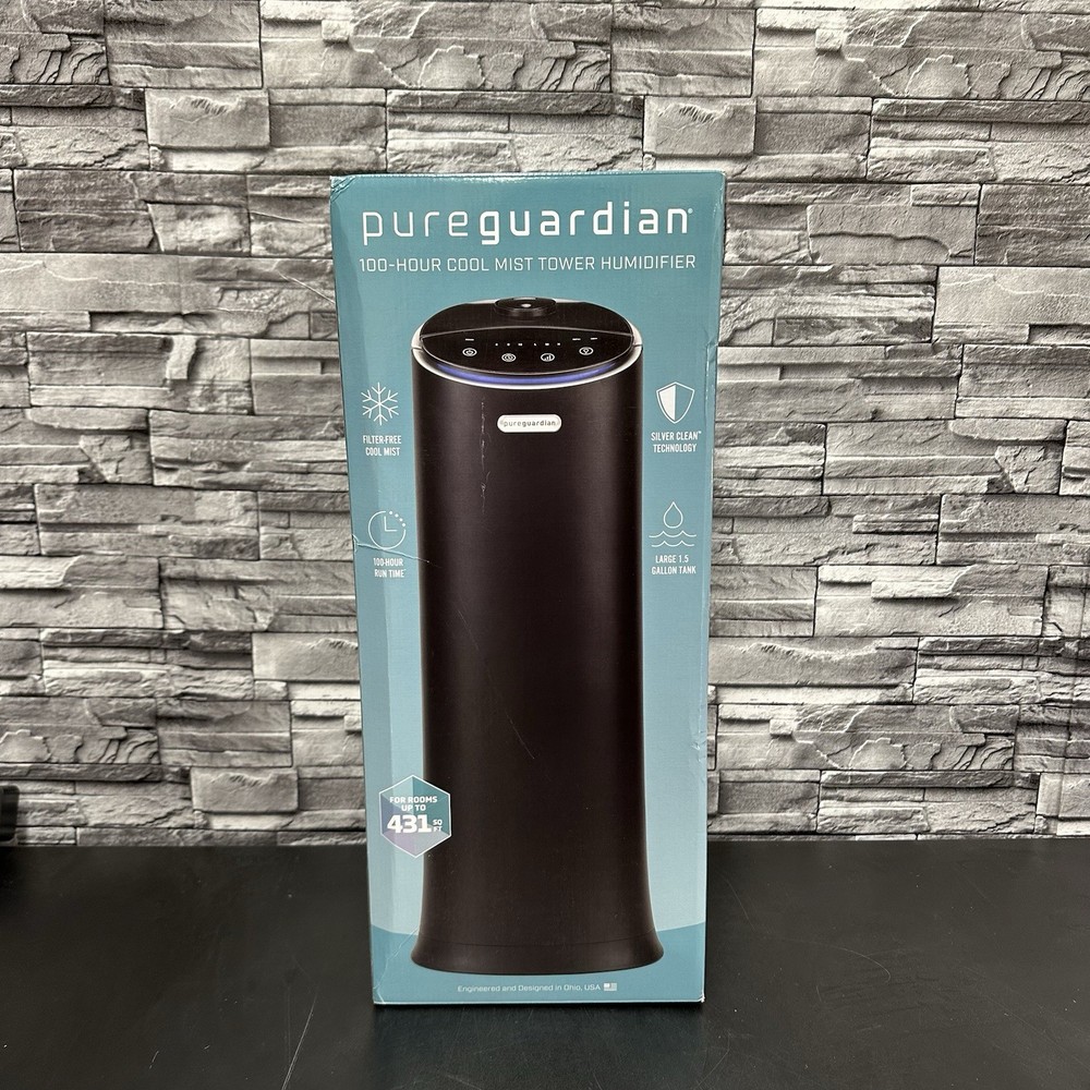 Pure Guardian Ultrasonic Cool Mist Humidifier, 100 Hour Run Time, 1.5 Gallon