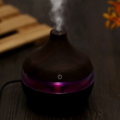 300ml Wood Grain USB Humidifier Colorful LED Night Light Mist Maker For Offic US
