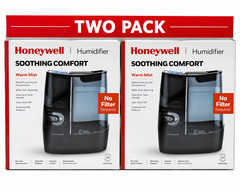 Lot of 2 Honeywell HWM845B Warm Mist Humidifier Black 1-Gallon Filter-Free 70 sq