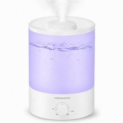 MEGAWISE 24dB Ultrasonic Humidifier 1 Gal for Bedroom Baby Auto Shut Off