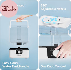 Humidifiers for Bedroom Large Room, 6L Cool Mist Top Fill Humidifier with Essent