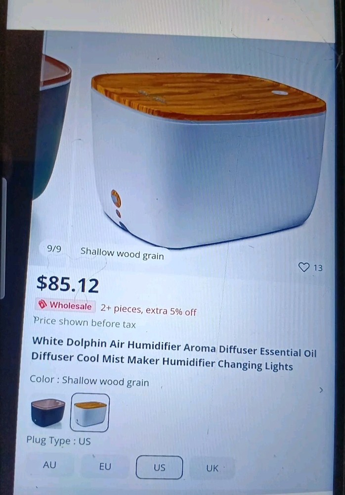 White Dolphin Air Humidfier Aroma Diffusers,Essential Oil Cool Mist/change Light