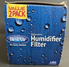 BestAir Replacement Humidifier Filters 2-pack with Chlora-Clear (H62)