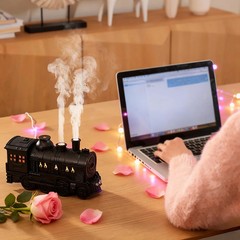 1PC Creative Train-Shaped Aroma Diffuser with Ambient Lights & 2-level Timer, US