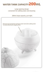 200ML USB Creative Volcanic Planet Humidifier Aroma Diffuser with Colorful Flame