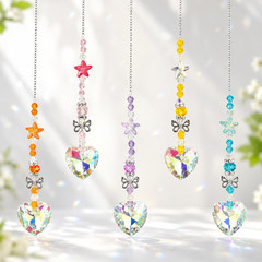 5 Pack Crystal Suncatchers, Colorful Heart Prism Sun Catchers for Window