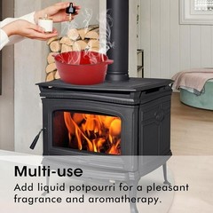 Cast Iron Wood Stove Humidifier Aroma Diffuser Automatic Steamer Durable Design
